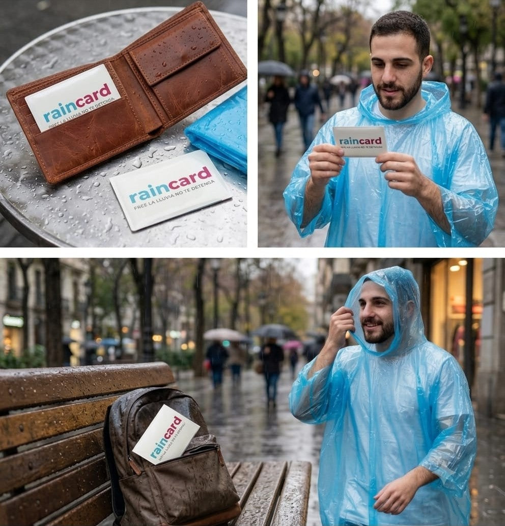 Emergency Rain Card (Pack of 2) | Unisex Ultra-Compact Pocket-Size Raincoat